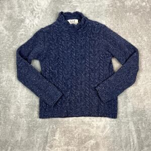 Aran Sweater Market Wool Cashmere Womens S Chunky Knit Blue
